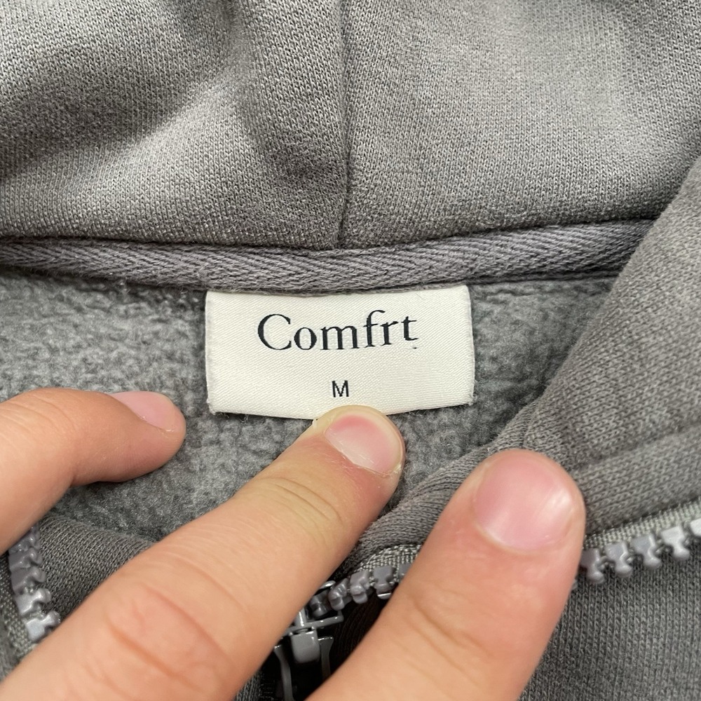 Comfrt Zip up Oversized Hoodie Sweatshirt - Charcoal/ Dark Grey Size Medium - Picture 6 of 9